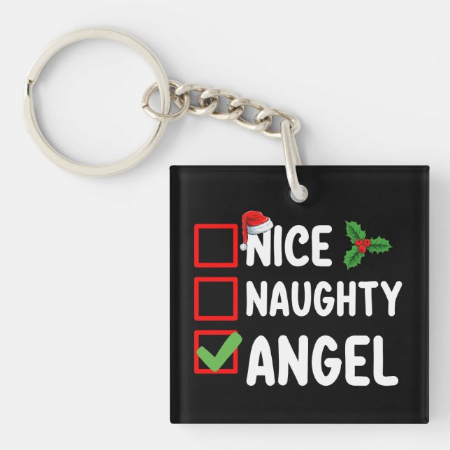 Nice Naughty Angel Weihnachtsfamilie Schlüsselanhänger (Vorderseite)