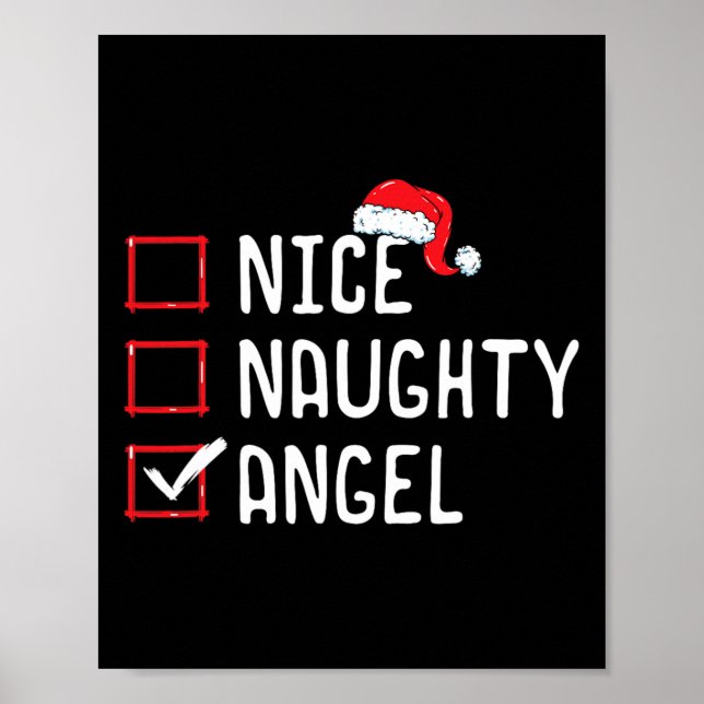 Nice Naughty Angel Weihnachtsliste Poster (Vorne)