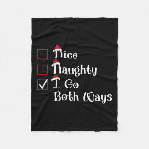 Nice Naughty beides Niedliche Weihnachten Fleecedecke