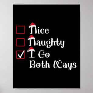 Nice Naughty beides Niedliche Weihnachten Poster