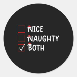 Nice Naughty beides Niedliche Weihnachten Runder Aufkleber