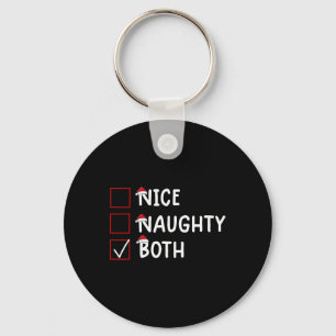 Nice Naughty beides Niedliche Weihnachten Schlüsselanhänger