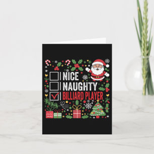 Nice Naughty Billiard Spieler Weihnachten Weihnach Karte