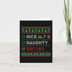 Nice Naughty British Christmas Checklist England Karte