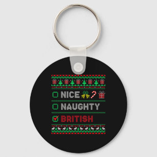 Nice Naughty British Christmas Checklist England Schlüsselanhänger