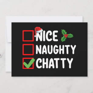 Nice Naughty Chatty Weihnachtsfeiertag Einladung