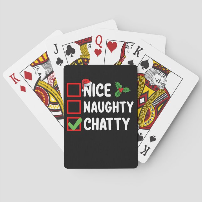 Nice Naughty Chatty Weihnachtsfeiertag Spielkarten (Rückseite)