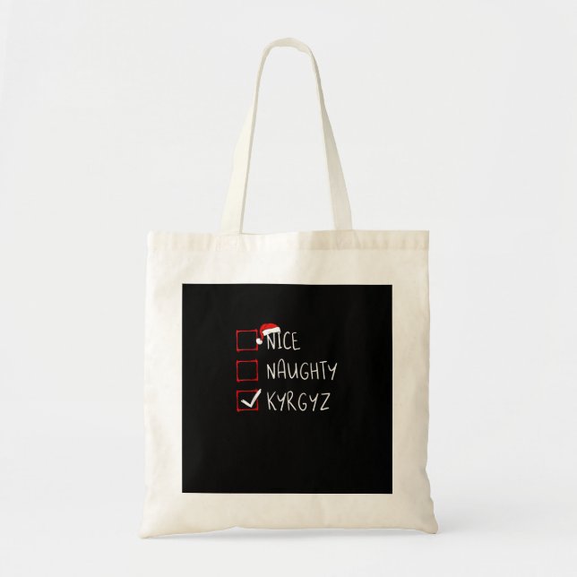 Nice Naughty Christmas Kyrgyzstan HeritageTote Bag Tragetasche (Vorne)