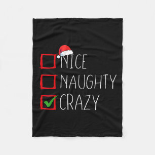 Nice Naughty Crazy Weihnachtsliste Xmas Weihnachts Fleecedecke