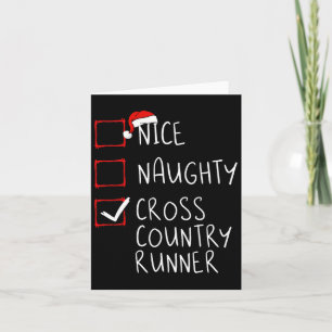 Nice Naughty Cross Country Runner List Weihnachten Karte