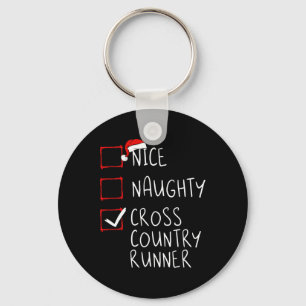 Nice Naughty Cross Country Runner List Weihnachten Schlüsselanhänger