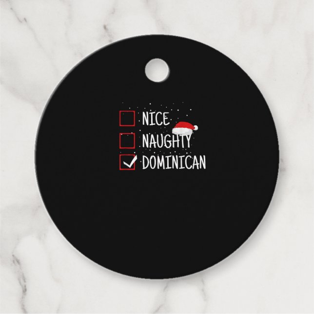Nice Naughty Dominican Christmas List  Geschenkanhänger (Vorderseite)
