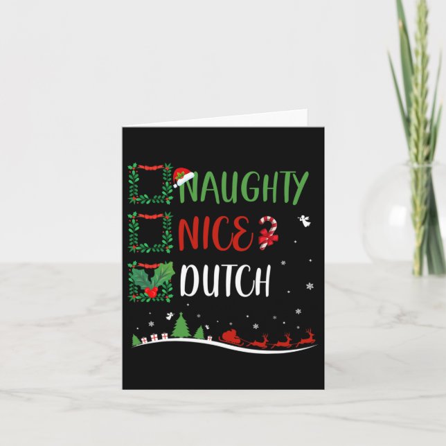 Nice Naughty Dutch Christmas Matching Weihnachtsma Karte (Vorderseite)