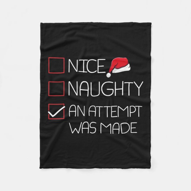 Nice Naughty ein Versuch gemacht wurde Weihnachten Fleecedecke (Vorderseite)