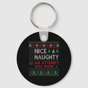 Nice Naughty ein Versuch wurde Weihnachtsmann lust Schlüsselanhänger
