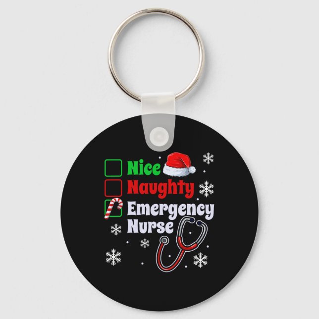 Nice Naughty Emergency Nurgency Weihnachten Weihna Schlüsselanhänger (Vorderseite)