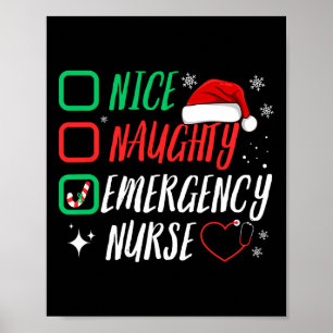 Nice Naughty Emergency Nurgency Weihnachtsliste Er Poster