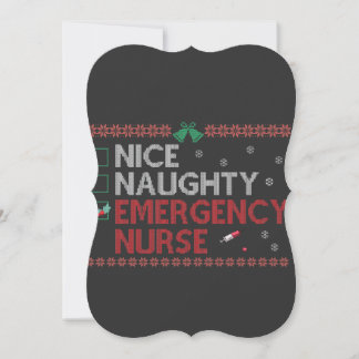 Nice Naughty Emergency Nurse Funny Ugly Xmas Gesch