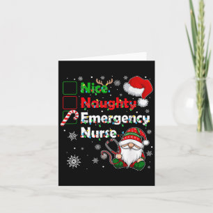 Nice Naughty Emergency Nurse Weihnachtsgenom Famil Karte