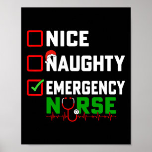 Nice Naughty Emergency Nurse Xmas Er Pflege Chris Poster