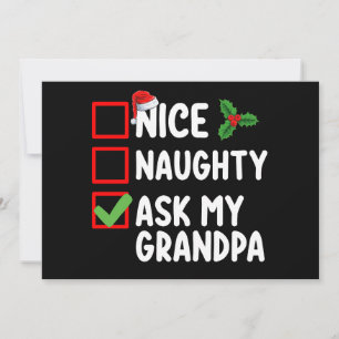Nice Naughty Fragte meine Großvater Weihnachtsfami Einladung