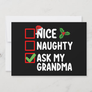 Nice Naughty Fragte meine Oma Weihnachtsfamilie Einladung