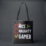 Nice Naughty Gamer Christmas List Gaming Santa Tasche<br><div class="desc">Nice Naughty Gamer Christmas List Gaming Santa</div>