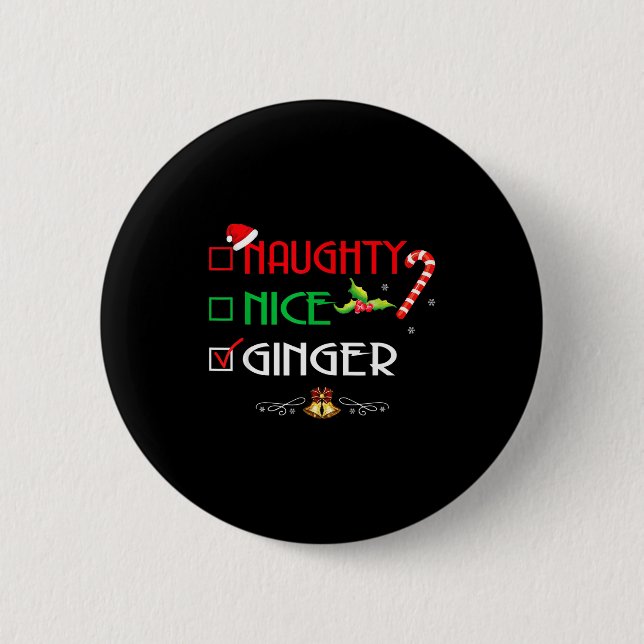 Nice Naughty Ginger Group Matching Christmas  Button (Vorderseite)