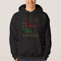 Nice Naughty Golf Coach Funny Christmas Matching