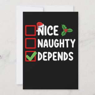 Nice Naughty hängt von Weihnachts-Liste Urlaub Einladung