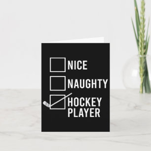 Nice Naughty Hockey Player Weihnachten Weihnachten Karte
