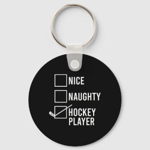 Nice Naughty Hockey Player Weihnachten Weihnachten Schlüsselanhänger