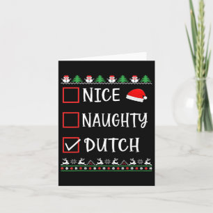 Nice Naughty Holländischen Spaß Ugy Weihnachtslist Karte