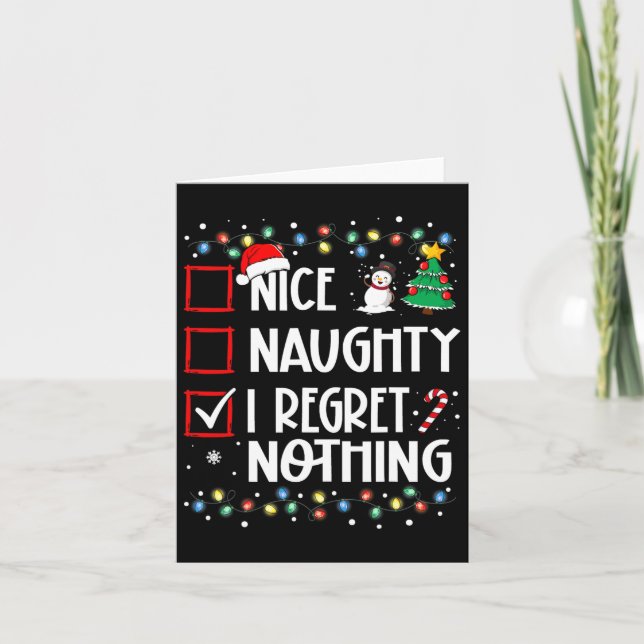 Nice Naughty I Bedret Nothing Christmas List Famil Karte (Vorderseite)