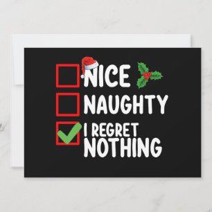 Nice Naughty I Bedret Nothing Christmas List Holid Einladung
