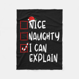 Nice Naughty I can erklären Weihnachtsliste Xmas S Fleecedecke