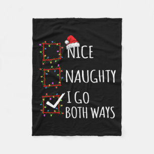 Nice Naughty I go Beide Arten Weihnachtsliste Sant Fleecedecke