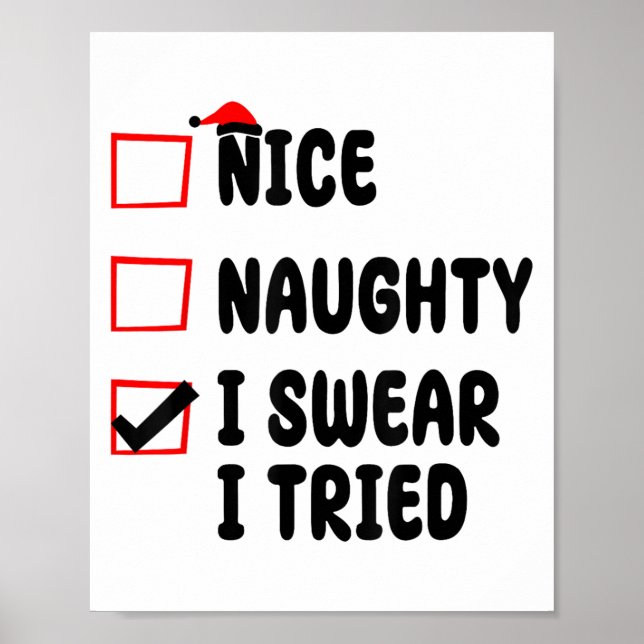 Nice Naughty I Swear I Tried  Poster (Vorne)
