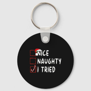 Nice Naughty I Triday Xmas Funny Weihnachten Schlüsselanhänger