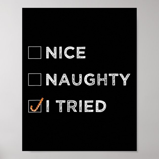 Nice Naughty I Tried - Funny Christmas  Poster (Vorne)