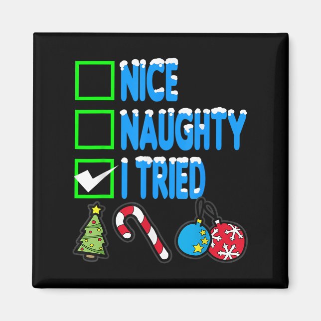 Nice Naughty I Tried  Magnet (Vorne)