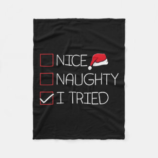 Nice Naughty I Triest Weihnachten Pajama Funny Spa Fleecedecke