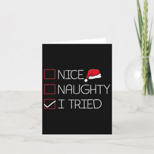 Nice Naughty I Triest Weihnachten Pajama Funny Spa Karte
