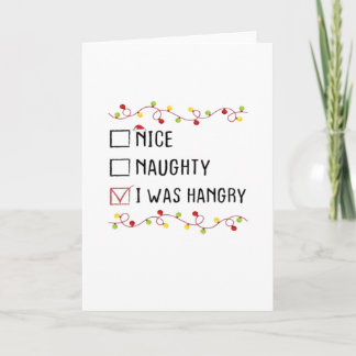 Nice Naughty I Was Hangry List Christmas  Karte