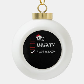 Nice Naughty I Was Hangry Qatari Christmas Heritag Keramik Kugel-Ornament
