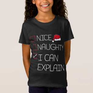 Nice Naughty ich kann Weihnachten Pajama Funny erk T-Shirt