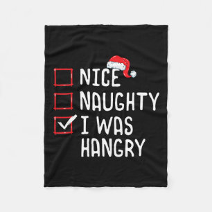 Nice Naughty ich war hauchdünne Weihnachtsliste Fleecedecke