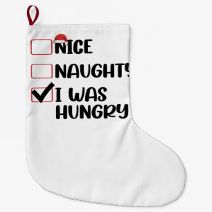 Nice Naughty Ich war Hunger Weihnachtsliste Großer Weihnachtsstrumpf
