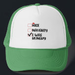 Nice Naughty Ich war Hunger Weihnachtsliste Truckerkappe<br><div class="desc">Nice Naughty Ich war Hunger Weihnachtsliste</div>