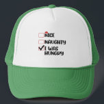 Nice Naughty Ich war Hunger Weihnachtsliste Truckerkappe<br><div class="desc">Nice Naughty Ich war Hunger Weihnachtsliste</div>